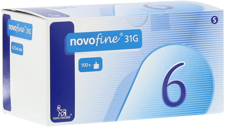NovoFine 32G Tip x 6 mm (1/4) Disposable Pen Needles 100ct