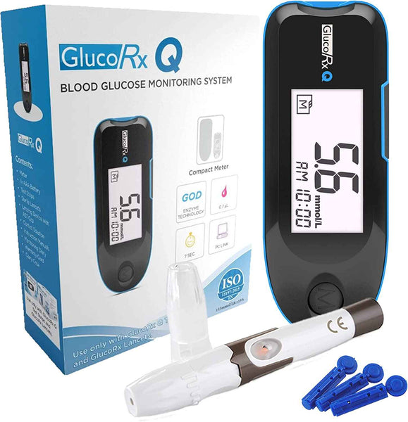 Gluco Rx Q Blood Glucose Monitoring System - Diabetic Aids UK